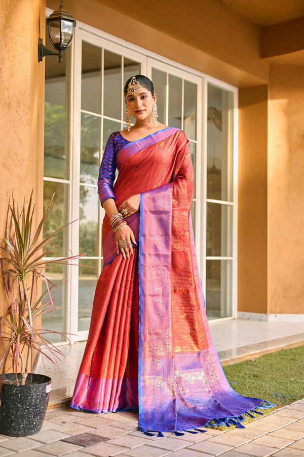 Prism Pink Kanchi Silk Saree