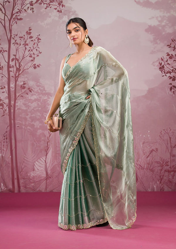 Presenting You Most Beautiful Latest Real Mirror Work Saree Collection