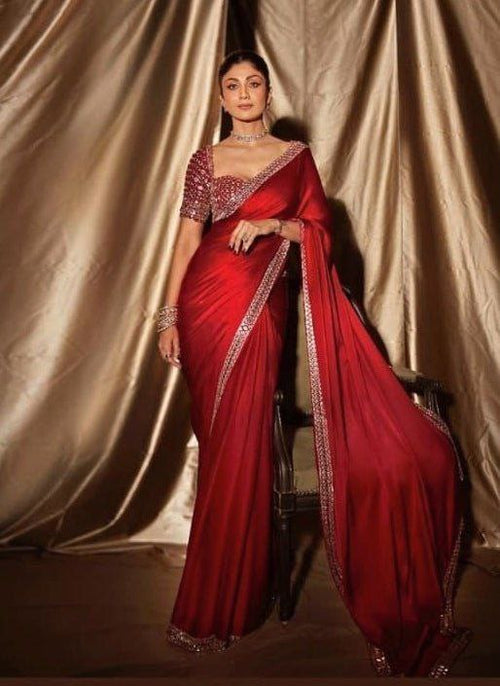 Presenting You Most Beautiful Latest Mirror Work Saree Collection